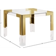 Pemberly Row Modern Gold Stainless Steel and Acrylic Dining Table