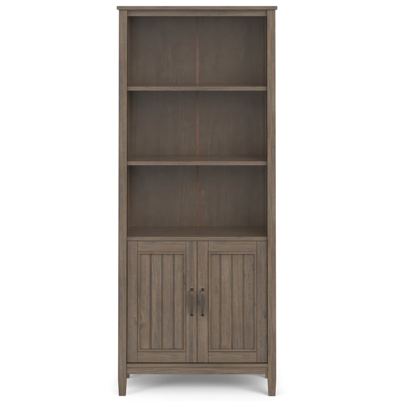 Pemberly Row SOLID WOOD 72 inch x 30 inch Transitional Bookcase in Smoky Brown