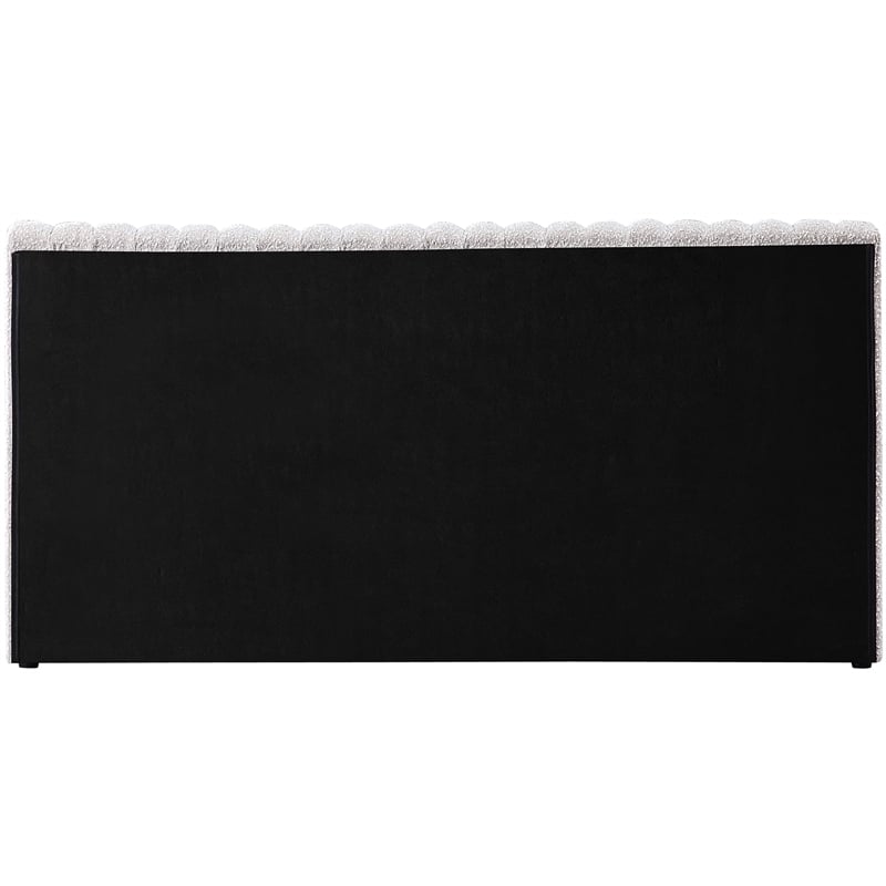 Pemberly Row Modern / Contemporary Cream Boucle Fabric King Bed