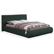 Pemberly Row Modern / Contemporary Green Boucle Fabric King Bed