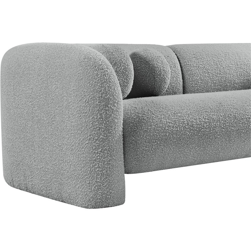 Pemberly Row Modern / Contemporary Gray Finish Boucle Fabric Sofa