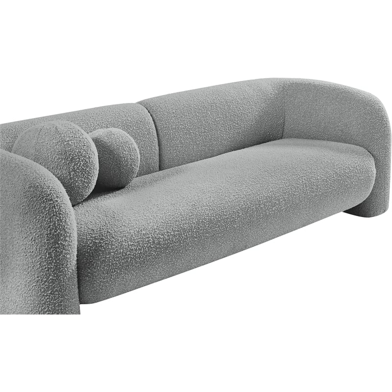 Pemberly Row Modern / Contemporary Gray Finish Boucle Fabric Sofa