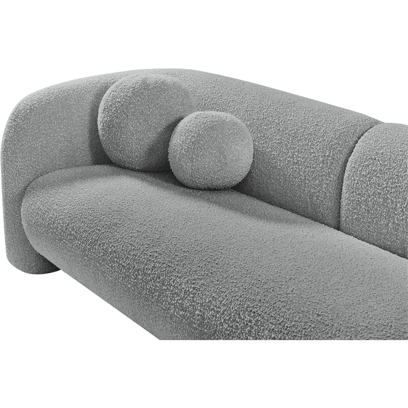 Pemberly Row Modern / Contemporary Gray Finish Boucle Fabric Sofa