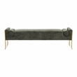 Pemberly Row Modern / Contemporary Green Textured Velvet Bench