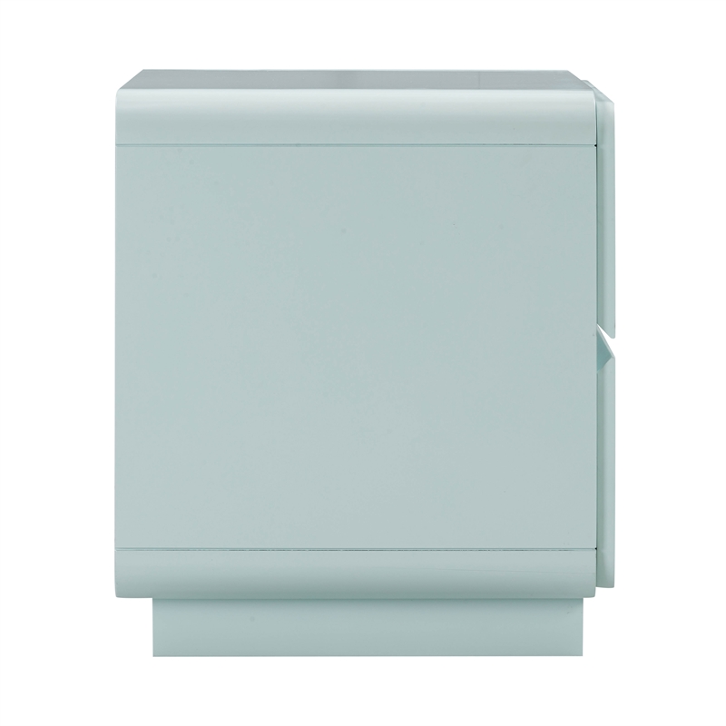 Pemberley Row Wooden Blue Nightstand Rectangular Soft Close Fully Assembled