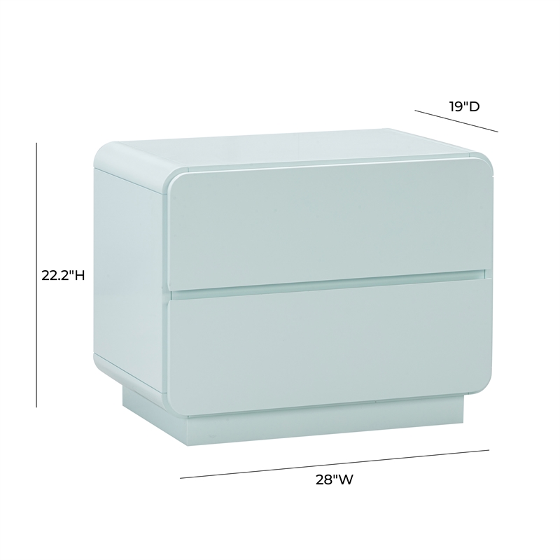 Pemberley Row Wooden Blue Nightstand Rectangular Soft Close Fully Assembled