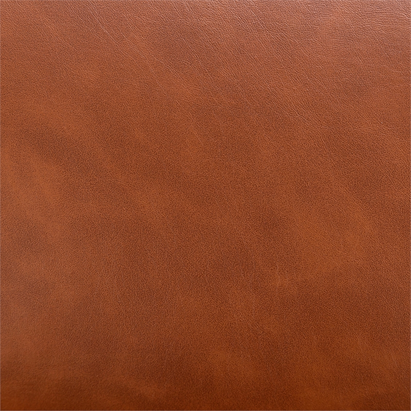 Pemberly Row Office Chair with Headrest Pillow Cognac Leather