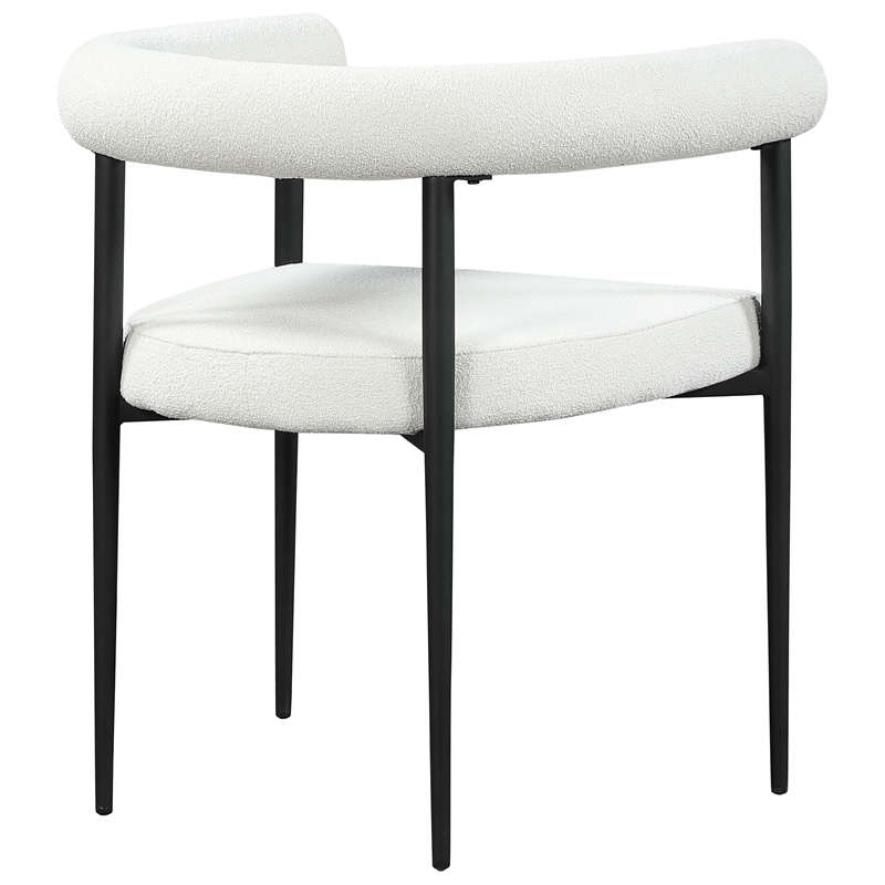 Pemberly Row Modern Cream Boucle Fabric Dining Chair (Set of 2)