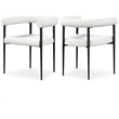Pemberly Row Modern Cream Boucle Fabric Dining Chair (Set of 2)