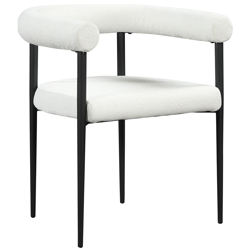 Pemberly Row Modern Cream Boucle Fabric Dining Chair (Set of 2)