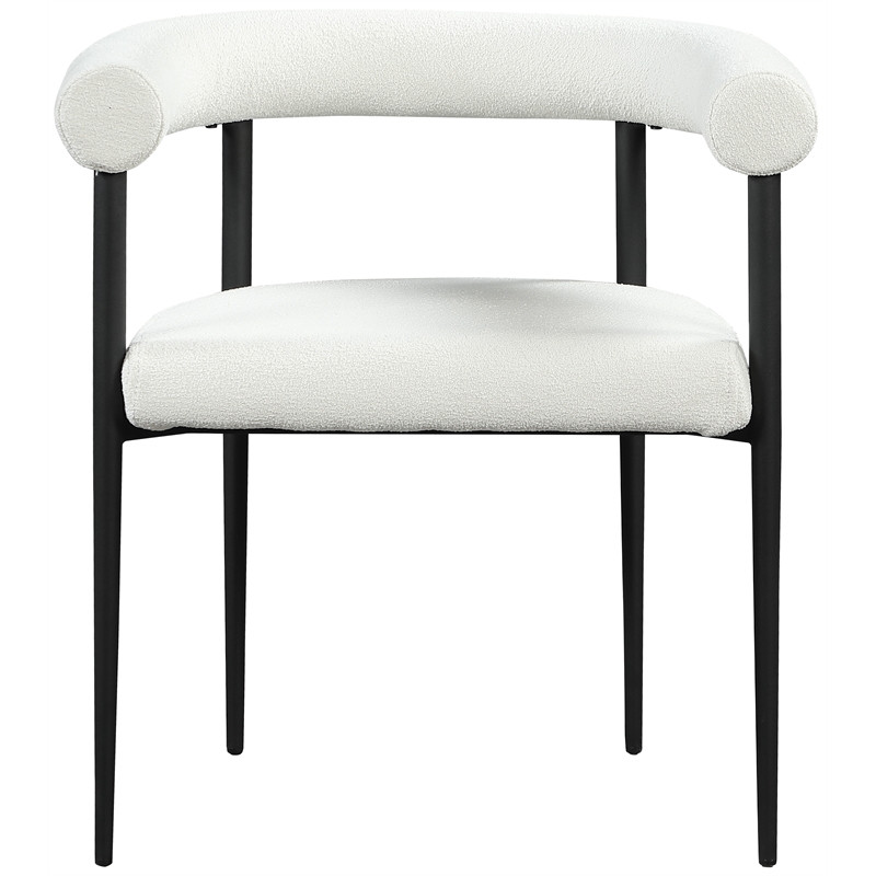 Pemberly Row Modern Cream Boucle Fabric Dining Chair (Set of 2)