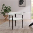 Pemberly Row Modern Cream Boucle Fabric Dining Chair (Set of 2)