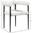 Pemberly Row Modern Cream Boucle Fabric Dining Chair (Set of 2)