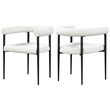 Pemberly Row Modern Cream Boucle Fabric Dining Chair (Set of 2)