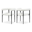 Pemberly Row Modern Cream Boucle Fabric Dining Chair (Set of 2)