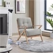 Pemberly Row Fabric Upholstered Accent Chair in Brownish Gray