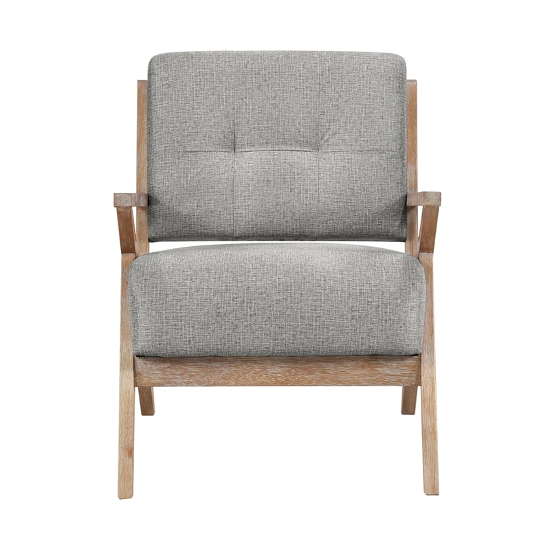 Pemberly Row Fabric Upholstered Accent Chair in Brownish Gray