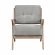 Pemberly Row Fabric Upholstered Accent Chair in Brownish Gray