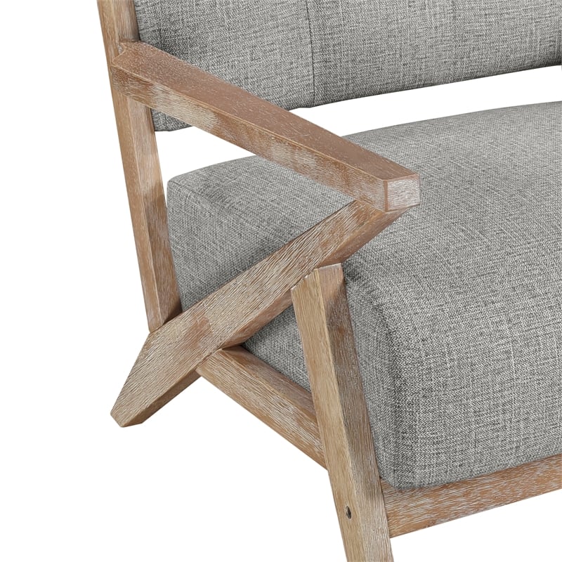 Pemberly Row Fabric Upholstered Accent Chair in Brownish Gray