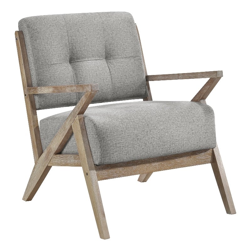 Pemberly Row Fabric Upholstered Accent Chair in Brownish Gray