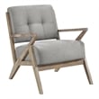 Pemberly Row Fabric Upholstered Accent Chair in Brownish Gray