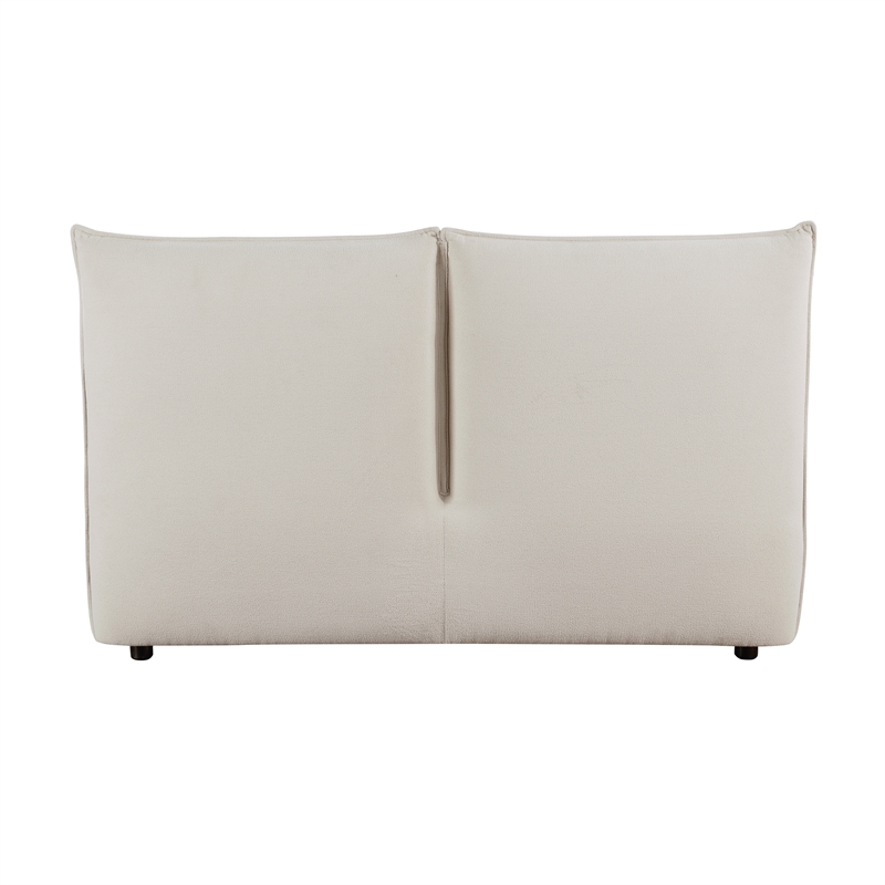 Pemberly Row Modern Upholstery Eastern King Platform Bed in Beige