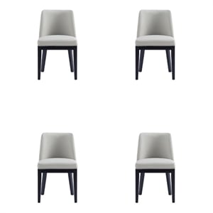 Pemberly Row 19.5&quot Faux Leather Dining Chair in Stone (Set of 4)