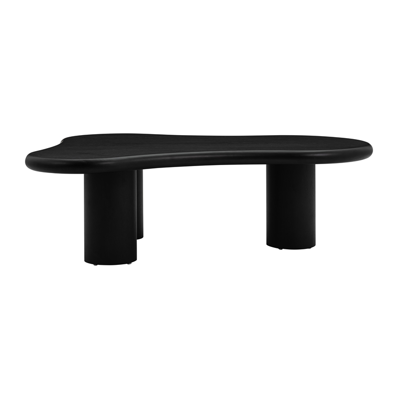 Pemberly Row Modern / Contemporary Onyx Black Finish Coffee Table