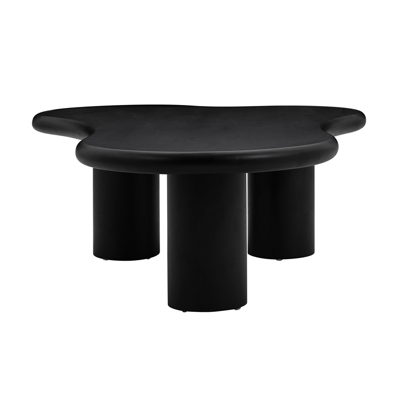Pemberly Row Modern / Contemporary Onyx Black Finish Coffee Table