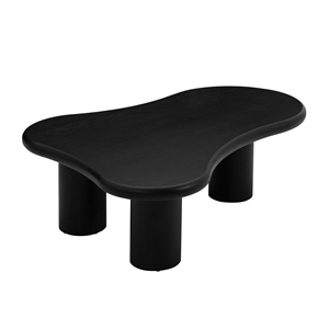 Pemberly Row Modern / Contemporary Onyx Black Finish Coffee Table