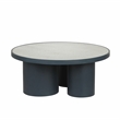 Pemberly Row Contemporary Antique Silver Mirrored Coffee Table