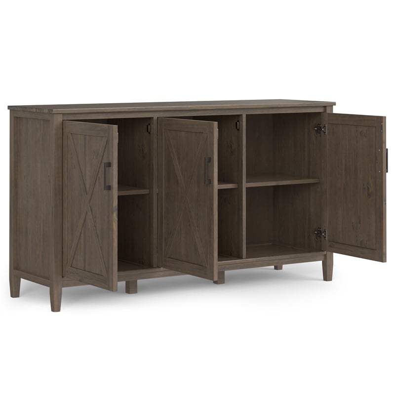 Pemberly Row SOLID WOOD 60 inch Wide Wide Storage Cabinet - Smoky Brown
