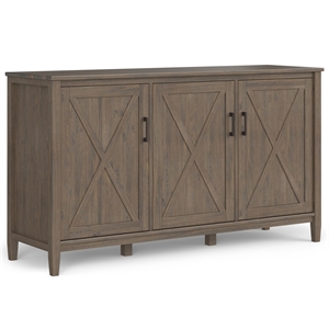 pemberly row solid wood 60 inch wide wide storage cabinet - smoky brown