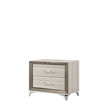Pemberly Row Zebra White Wood Nightstand with Acrylic Handles