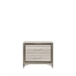 Pemberly Row Zebra White Wood Nightstand with Acrylic Handles