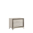 Pemberly Row Zebra White Wood Nightstand with Acrylic Handles