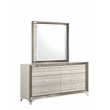Pemberly Row Modern / Contemporary Zebra White Wood 6-Drawer Dresser