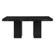 Pemberly Row Black Faux Marble Top and Pedestal Base Dining Table