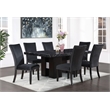 Pemberly Row Black Faux Marble Top and Pedestal Base Dining Table
