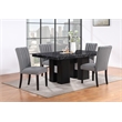 Pemberly Row Black Faux Marble Top and Pedestal Base Dining Table