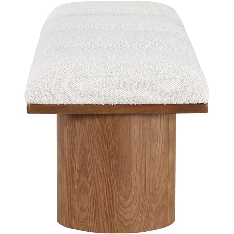 Pemberly Row Modern / Contemporary Cream Boucle Fabric Bench