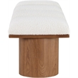 Pemberly Row Modern / Contemporary Cream Boucle Fabric Bench