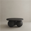 Pemberly Row Modern / Contemporary Round Coffee Table Small In Black