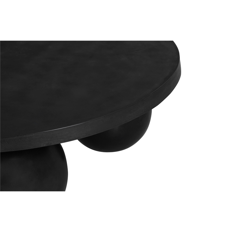 Pemberly Row Modern / Contemporary Round Coffee Table Small In Black