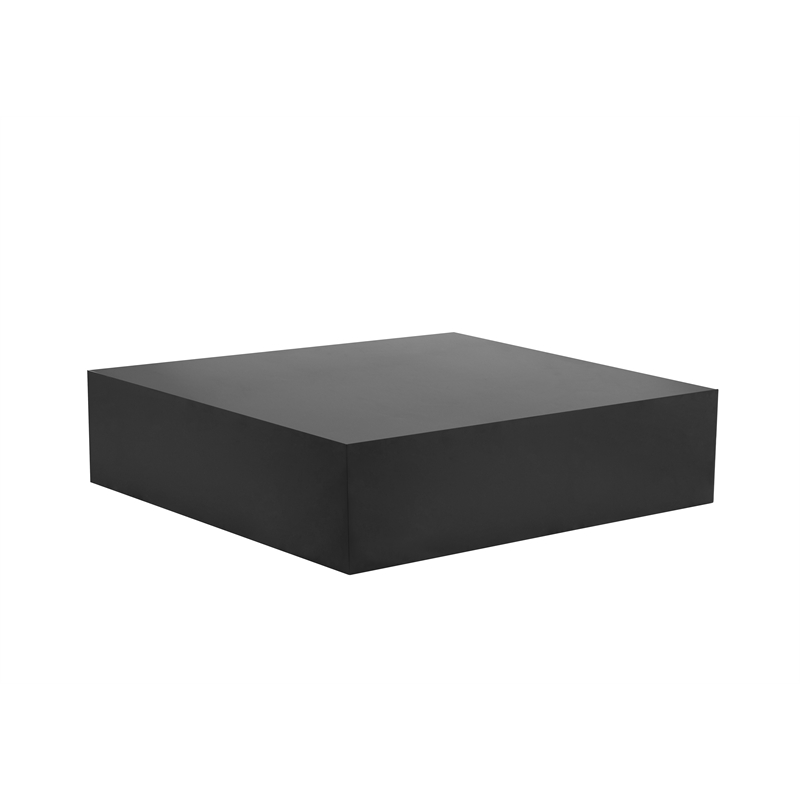 Pemberley Row Stainless Steel Matte Black Coffee Table Square 40