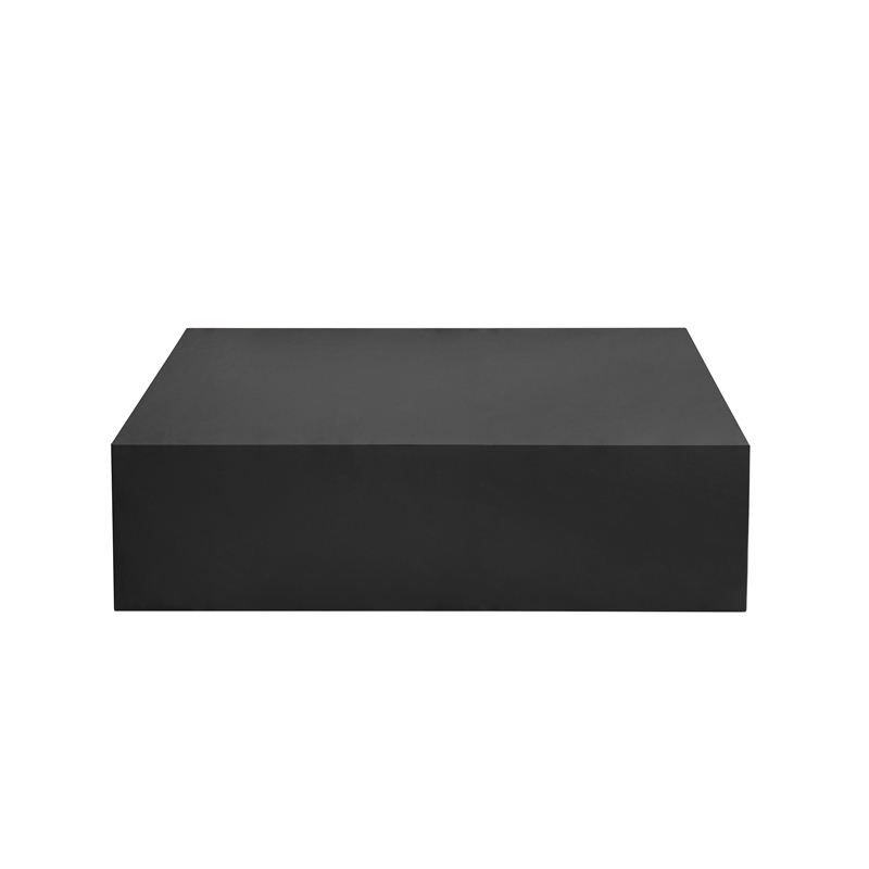Pemberley Row Stainless Steel Matte Black Coffee Table Square 40