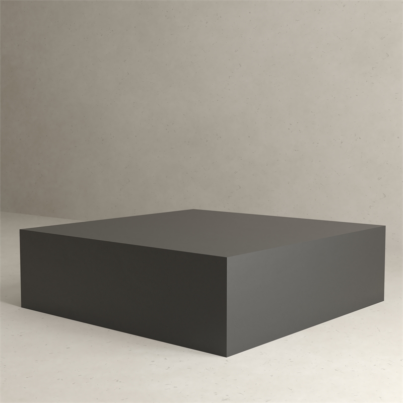 Pemberley Row Stainless Steel Matte Black Coffee Table Square 40