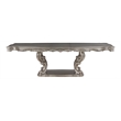 Pemberly Row Wooden Dining Table with Pedestal in Antique Platinum Silver
