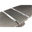 Pemberly Row Wooden Dining Table with Pedestal in Antique Platinum Silver