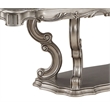Pemberly Row Wooden Dining Table with Pedestal in Antique Platinum Silver